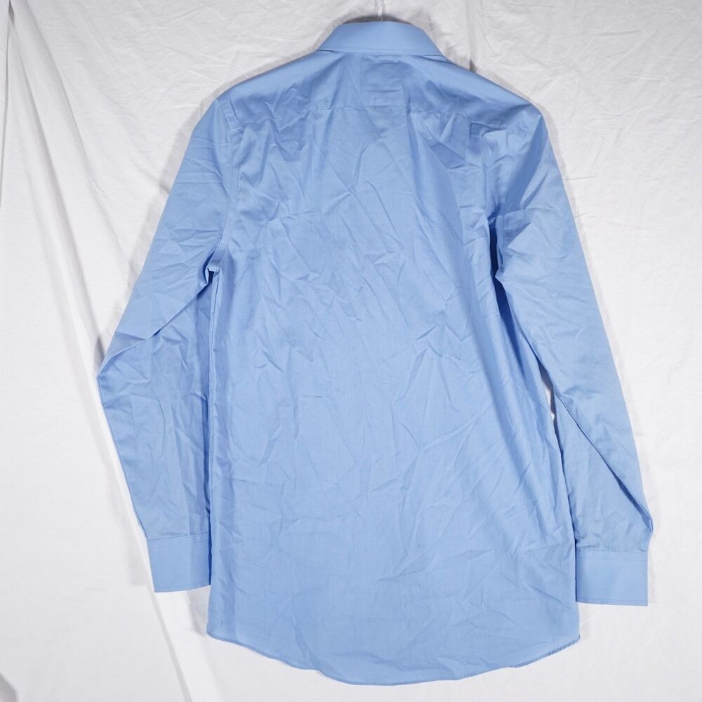 Stafford Blue Dress Shirt Button Up Easy Care Broadcloth 14.5 - Picture 7 of 8